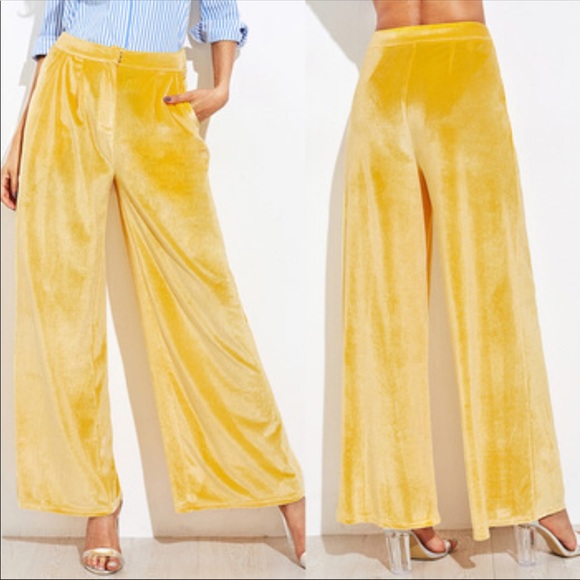 mustard velvet pants